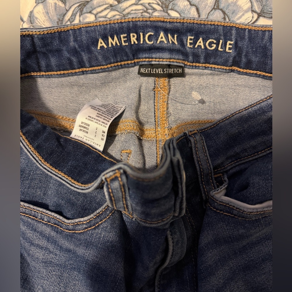 American Eagle Outfitters Men's Dark Blue Skinny Jeans